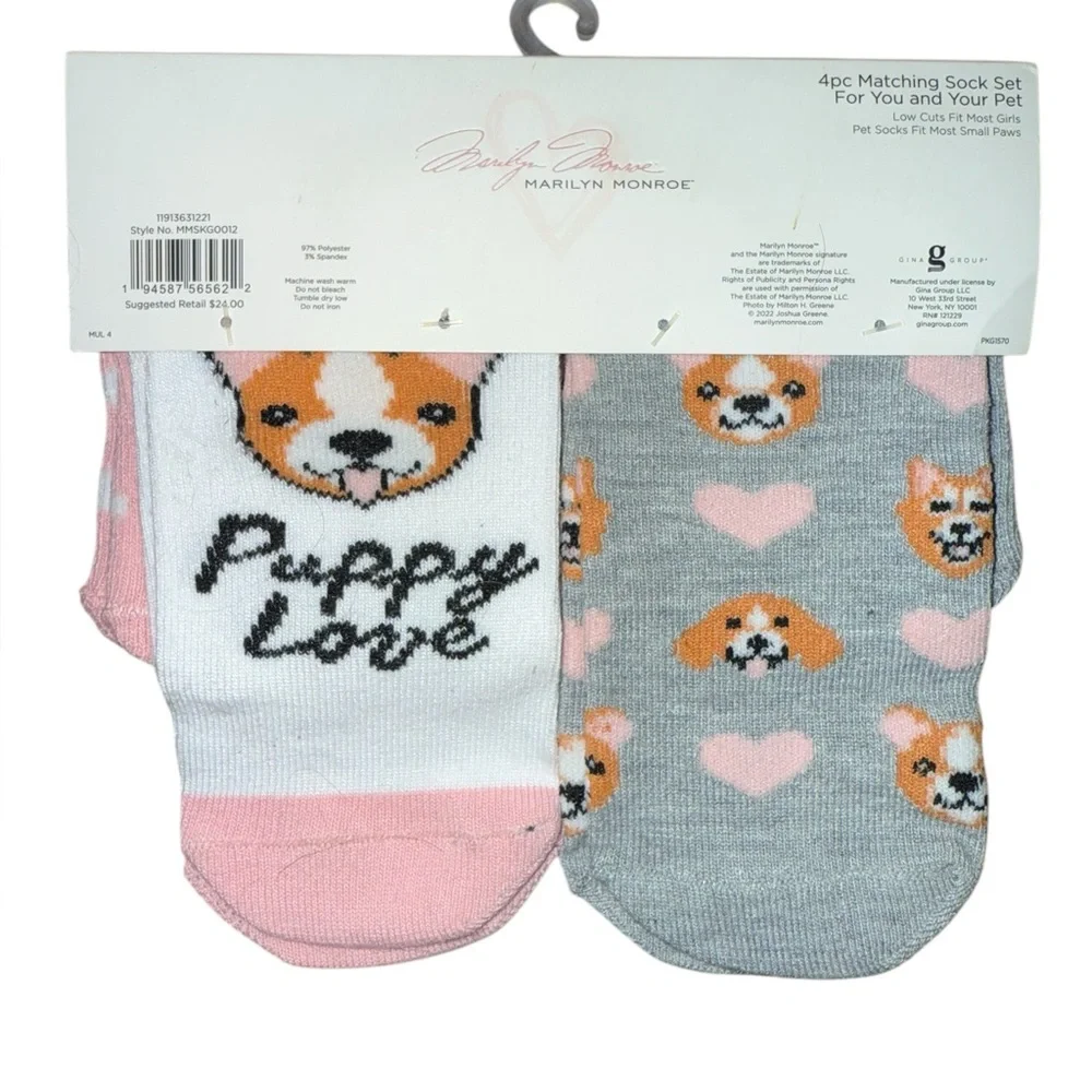 Marilyn Monroe Matching Pet and Owner Socks (small pet) 3 sets of 2 each new nwt